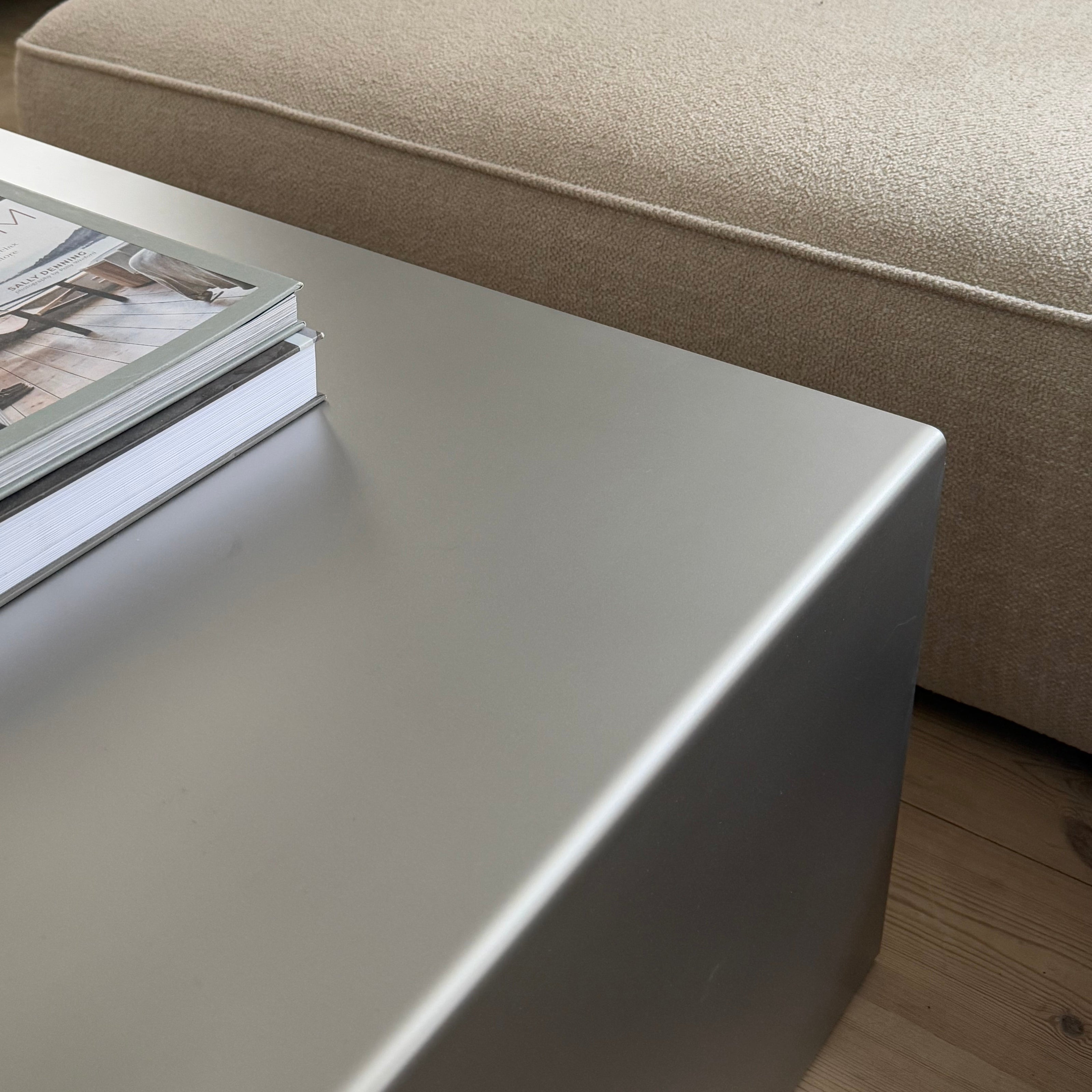 Detail view of custom stainless steel furniture by Bendix Angarde